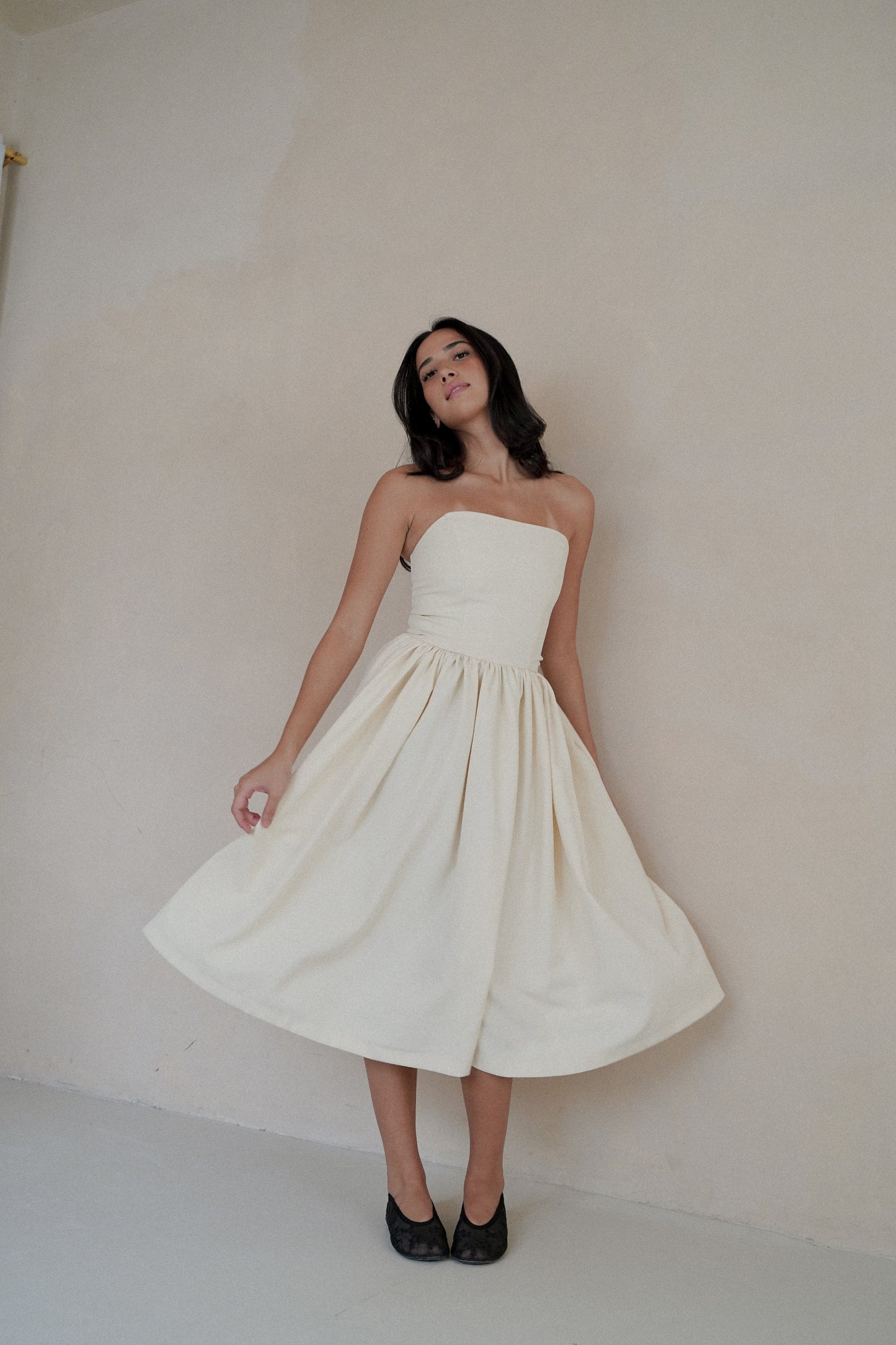 CELINE TUBE DRESS (BUTTERCREAM)