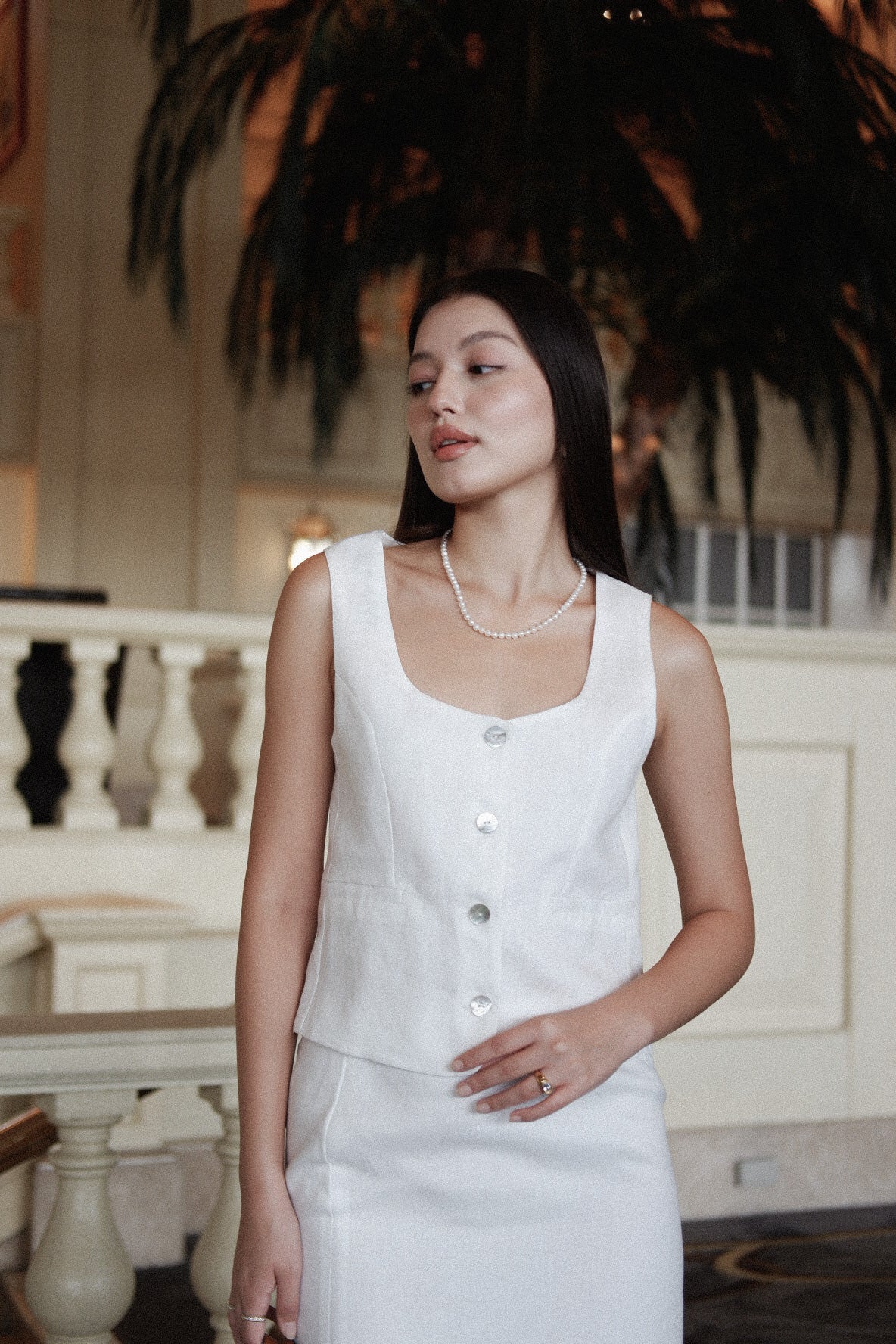 INES LINEN TOP (White)