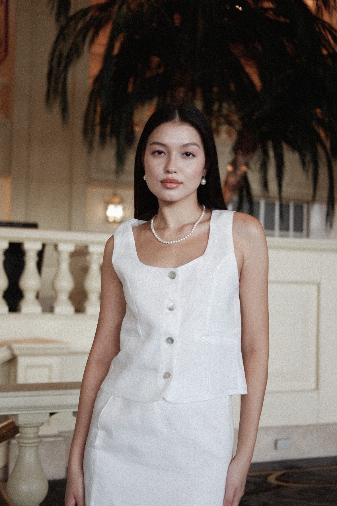 INES LINEN TOP (White)