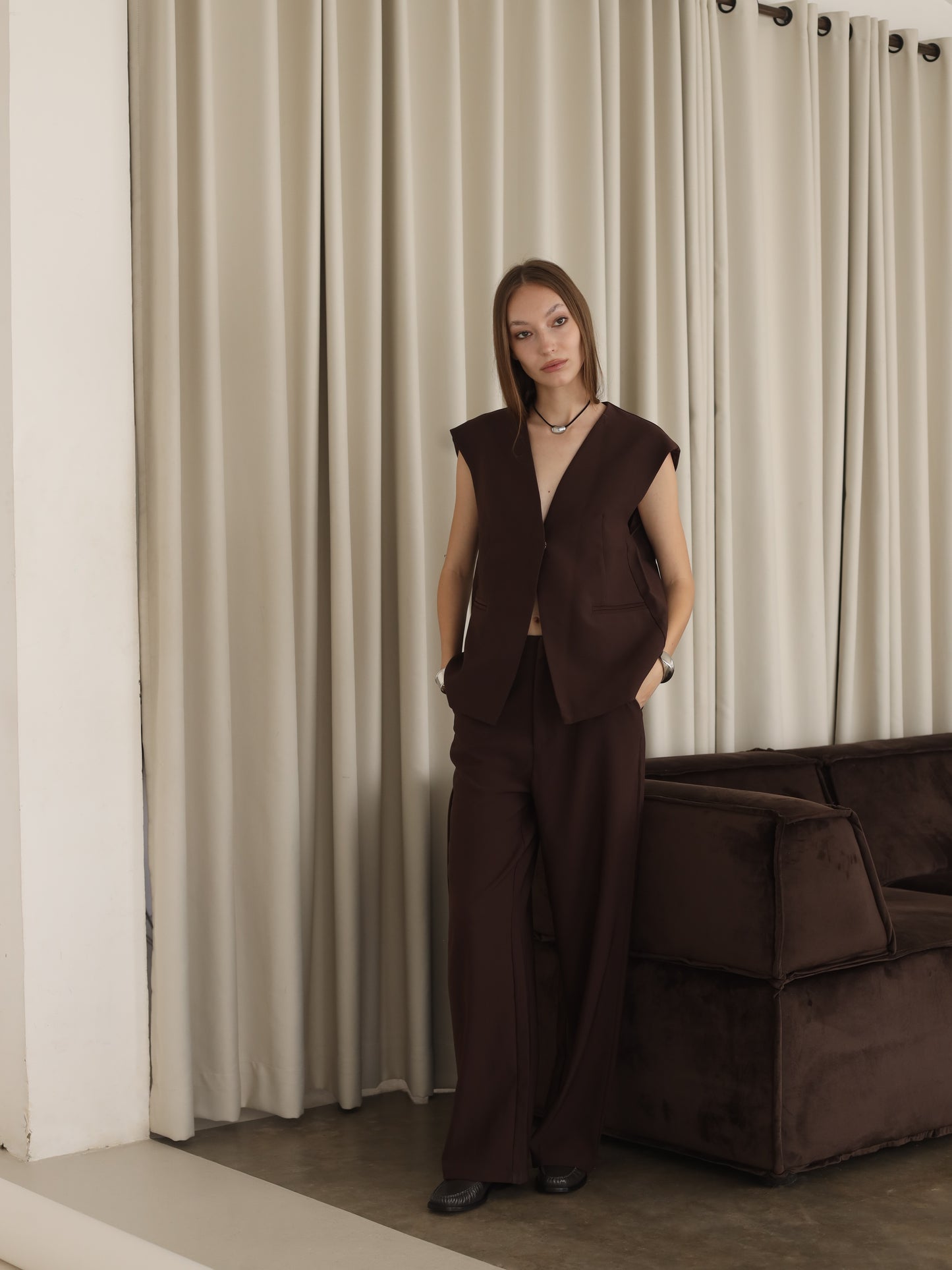 ALONDRA VEST (BROWN)