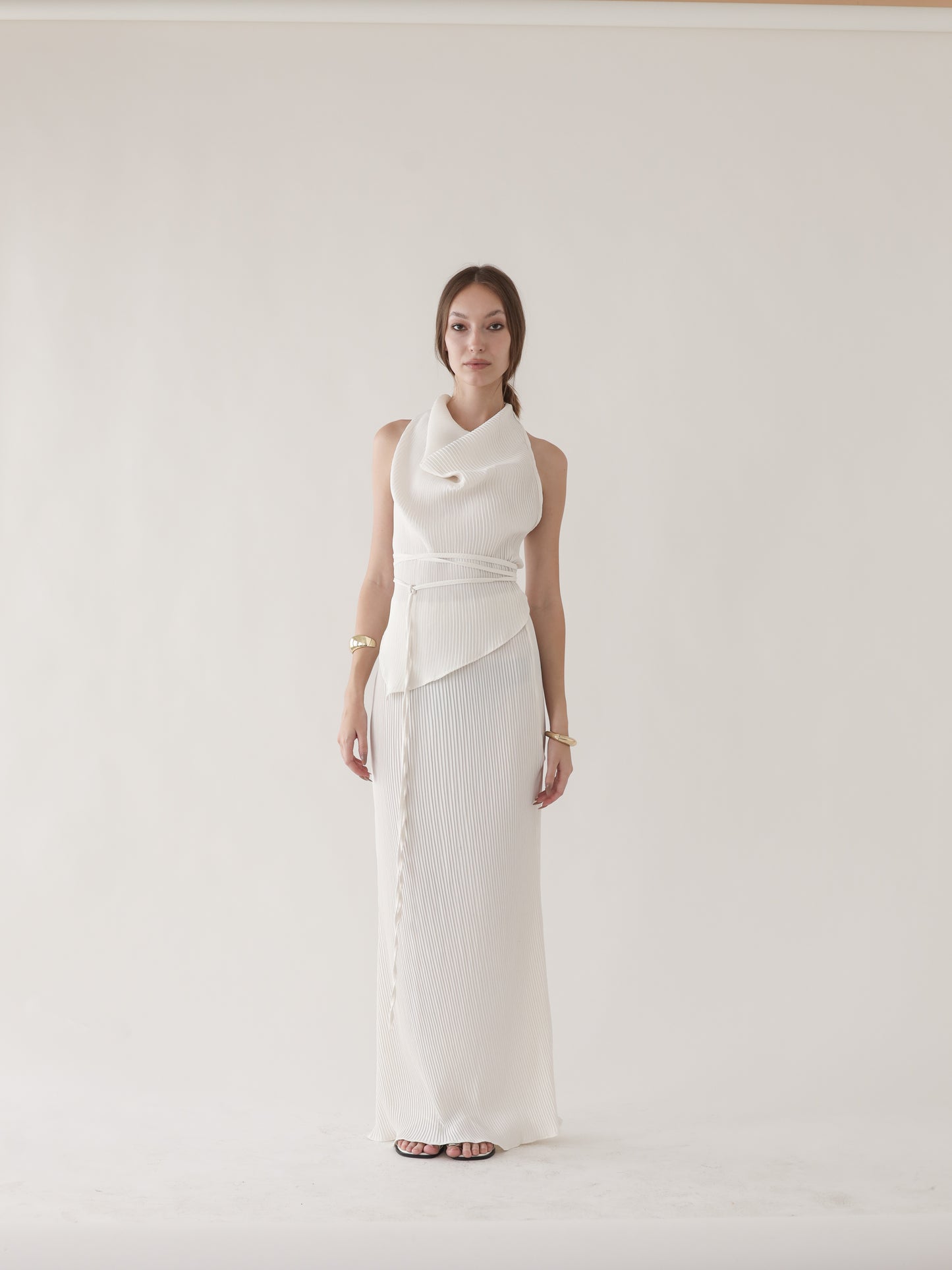 POPPY PLEATED SKIRT (ECRU)