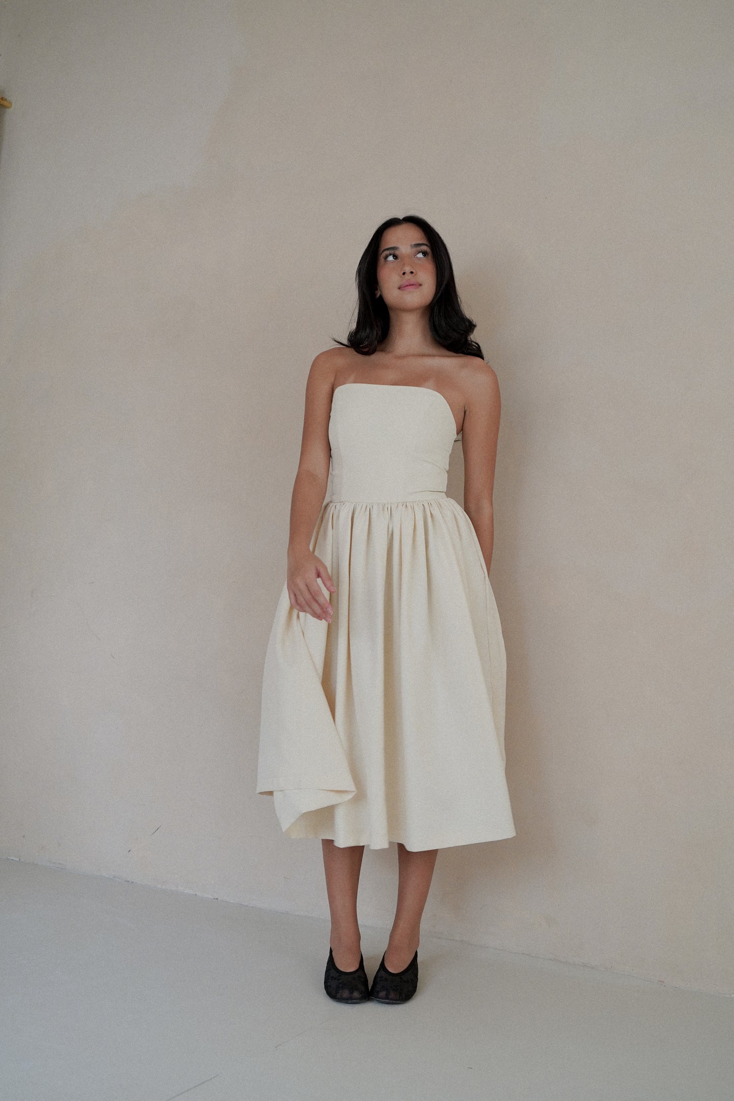 CELINE TUBE DRESS (BUTTERCREAM)