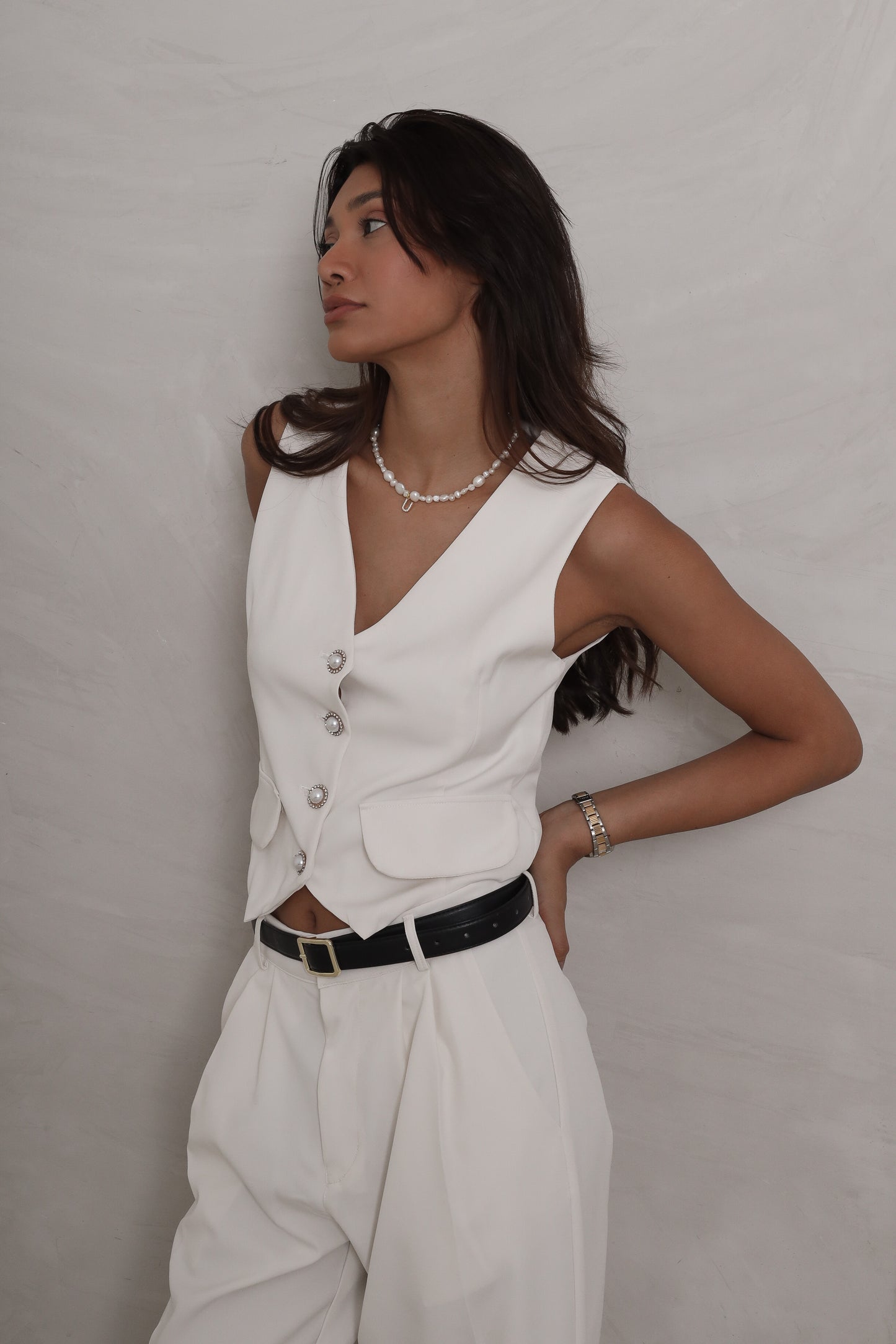 EMBELLISHED WAISTCOAT (CREAM)