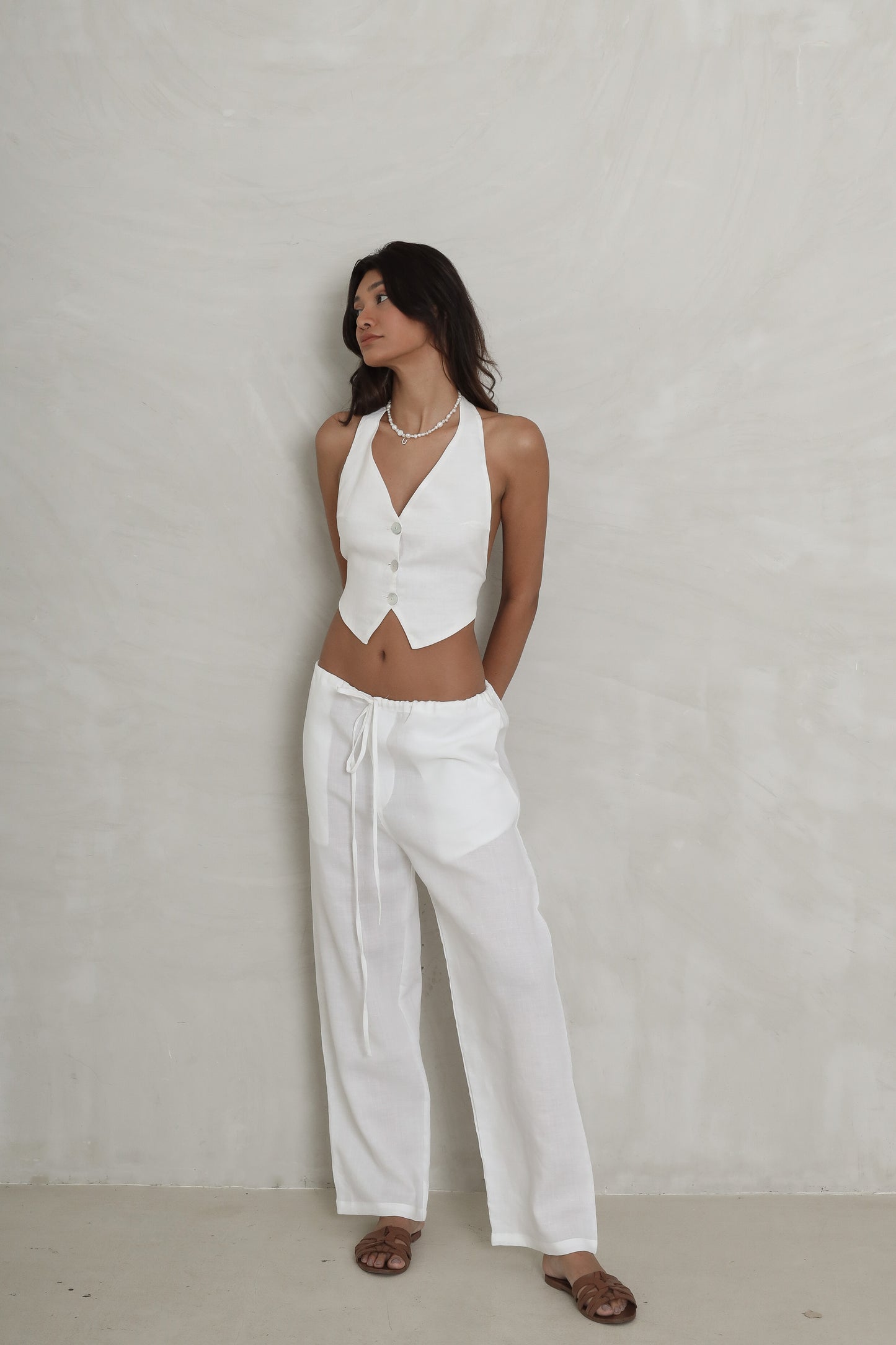 LINEN WIDE PANTS