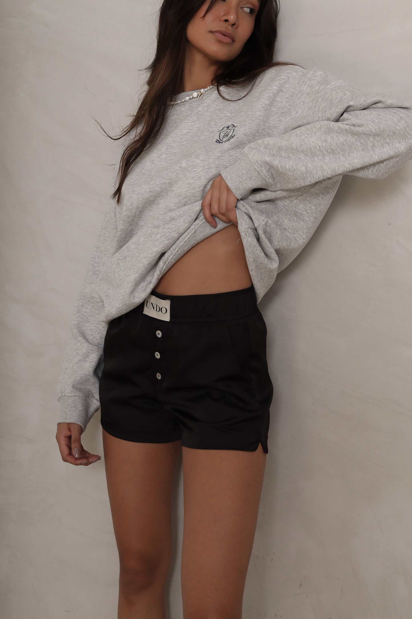 SATIN SHORTS - BLACK
