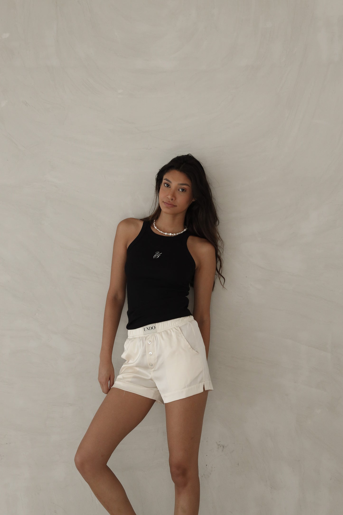 SATIN SHORTS - ECRU