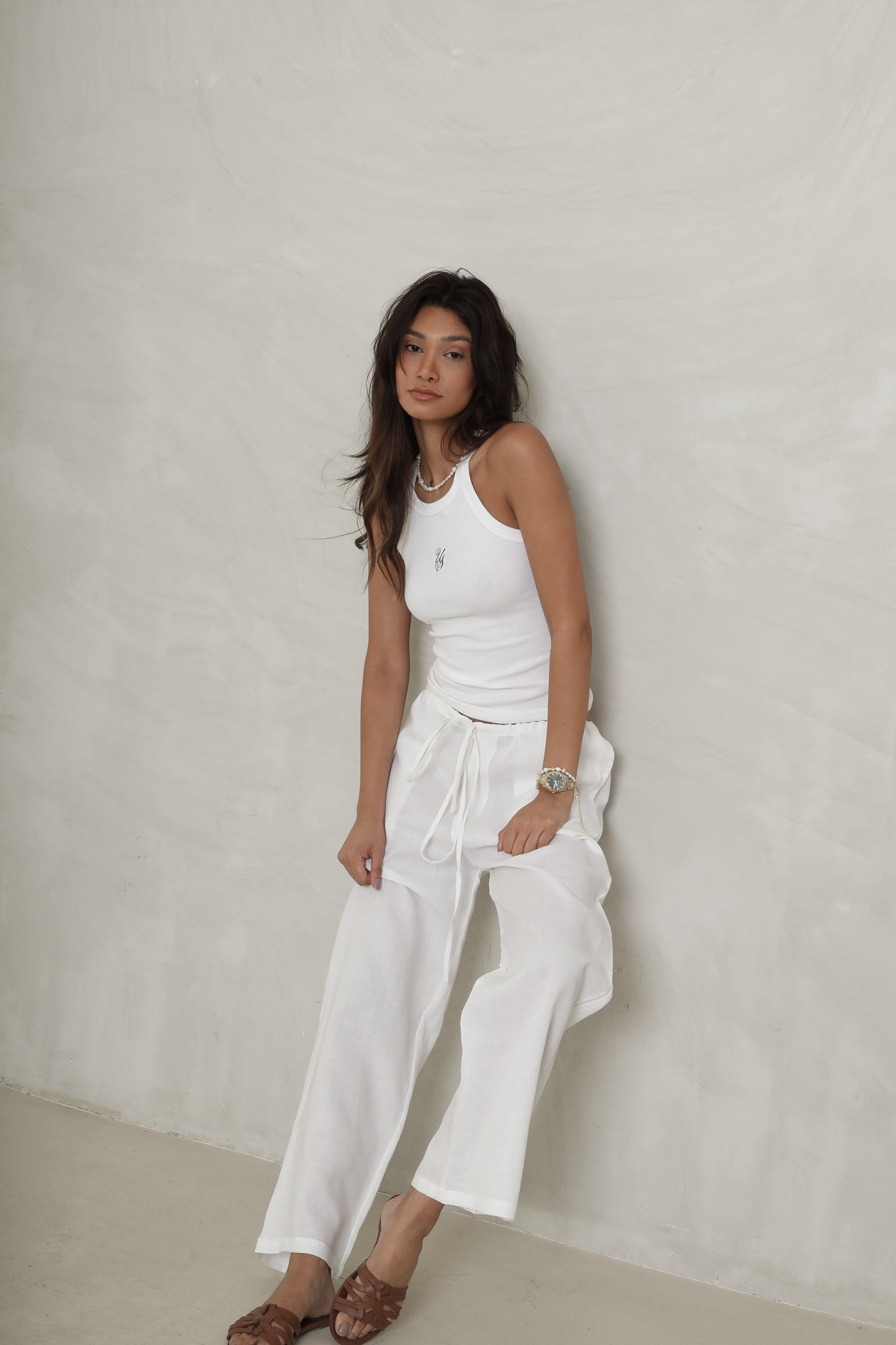 LINEN WIDE PANTS