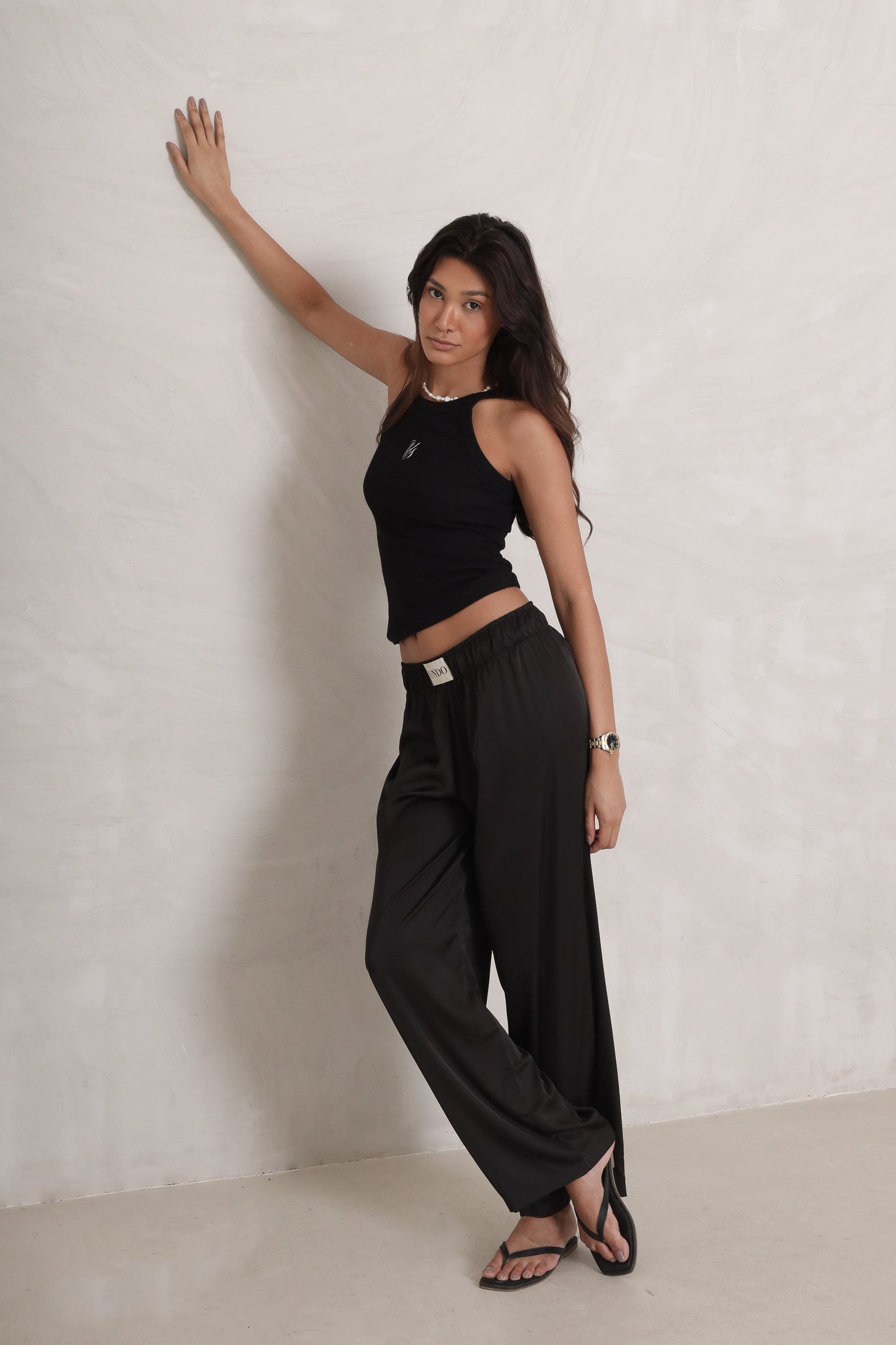 SATIN PANTS- BLACK