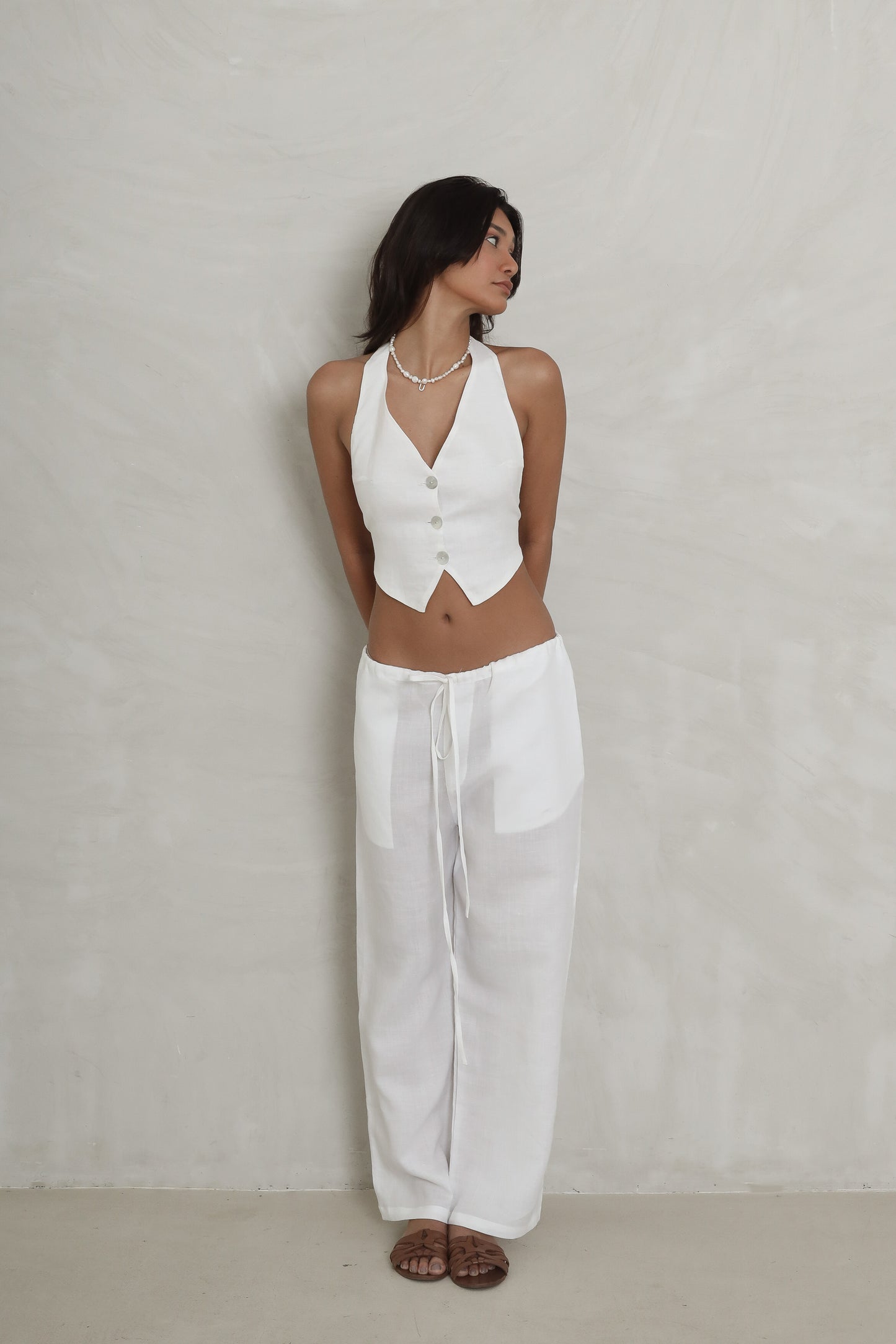 LINEN WIDE PANTS