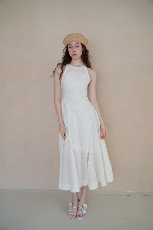COCO LINEN LACE DRESS