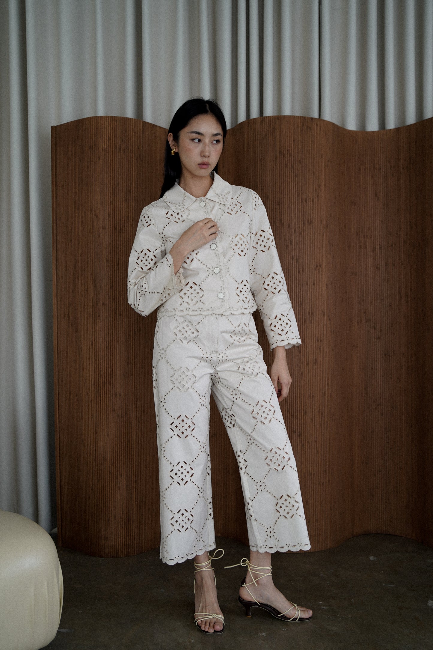 ALORA EYELET MINI TROUSERS