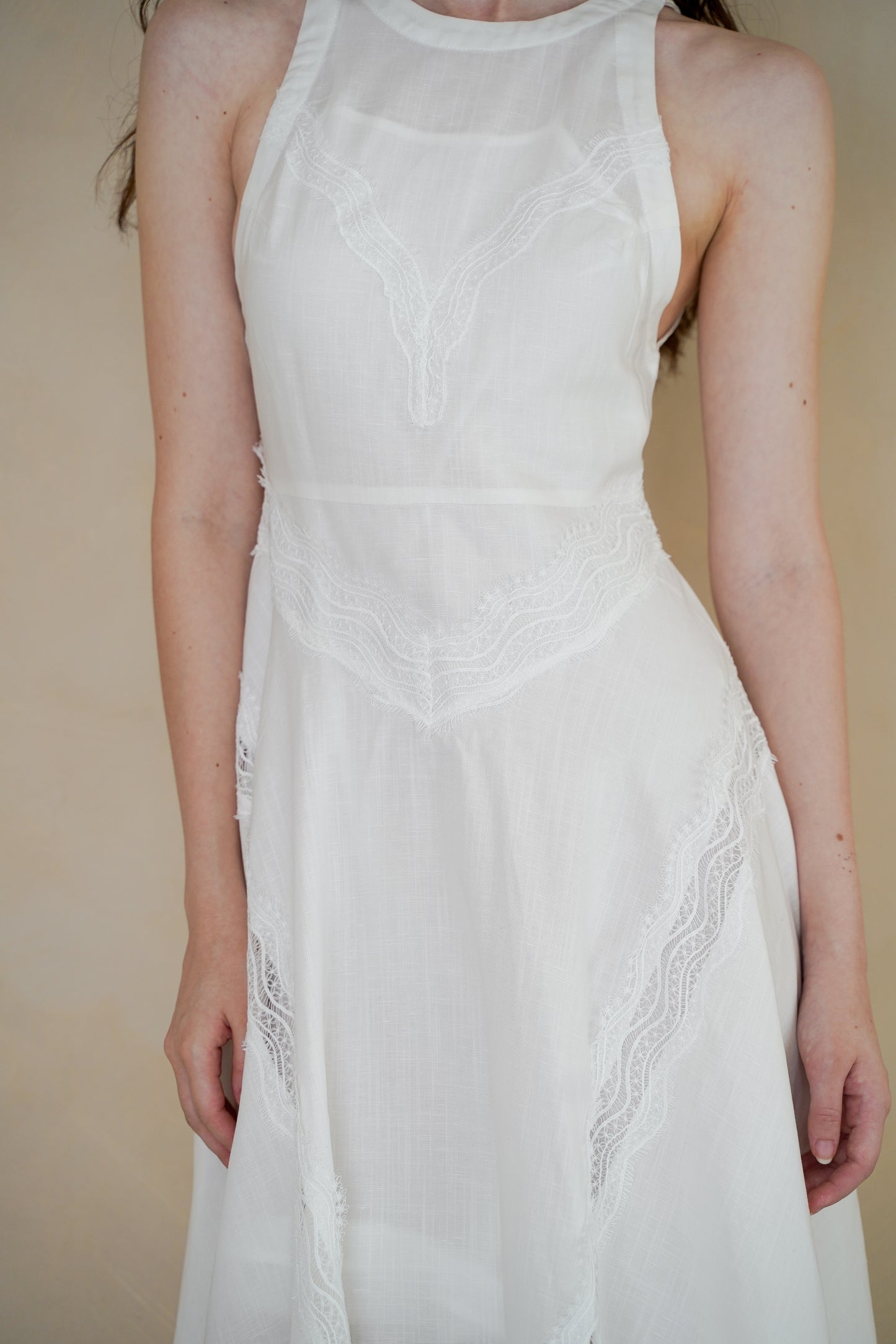 COCO LINEN LACE DRESS