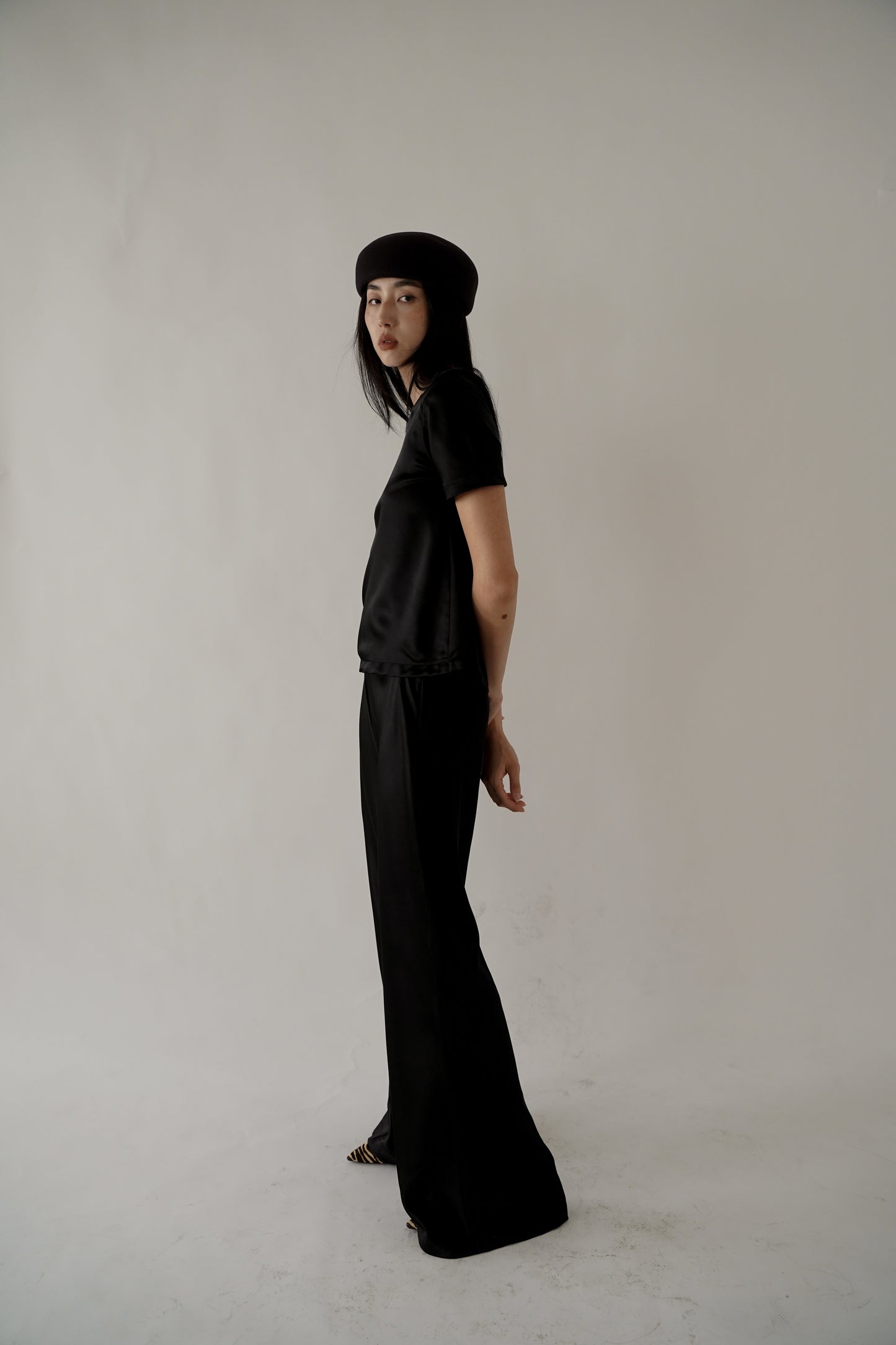 Noemie Satin Top (Black)