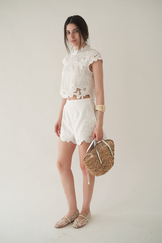 LUNA EMBROIDERED SHORTS