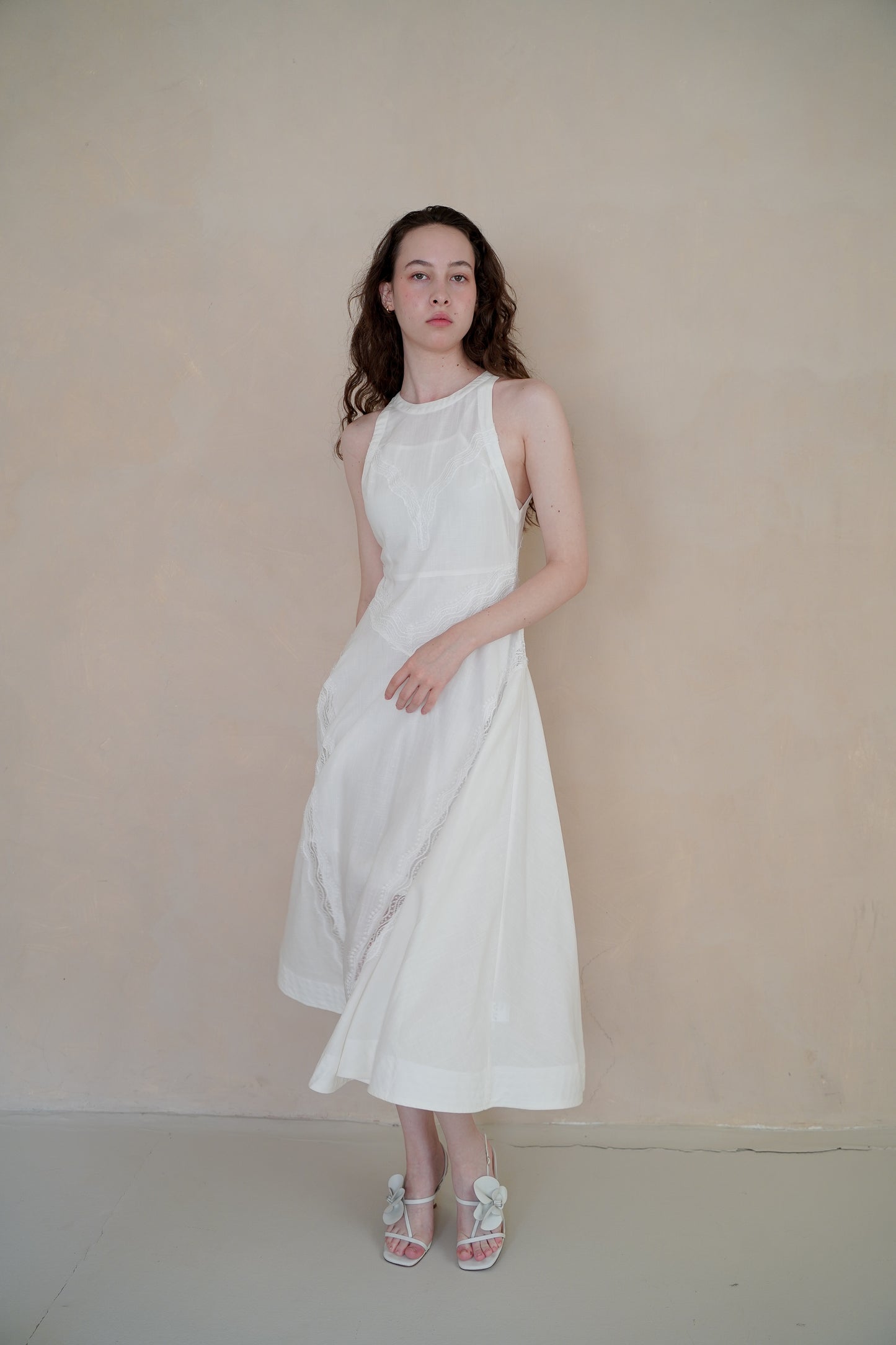 COCO LINEN LACE DRESS