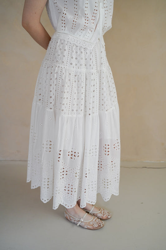 BEVERLY EYELET SKIRT