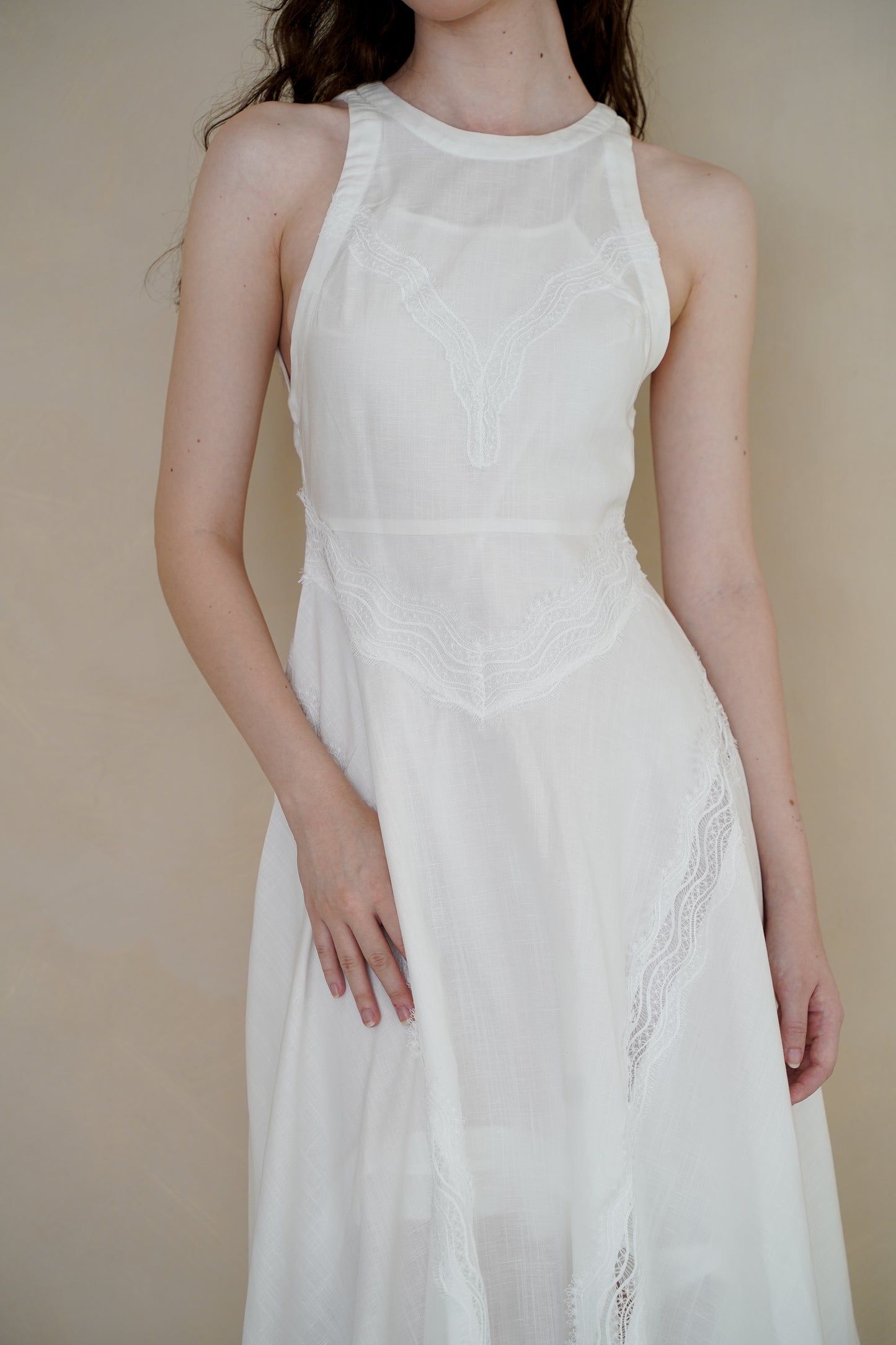 COCO LINEN LACE DRESS