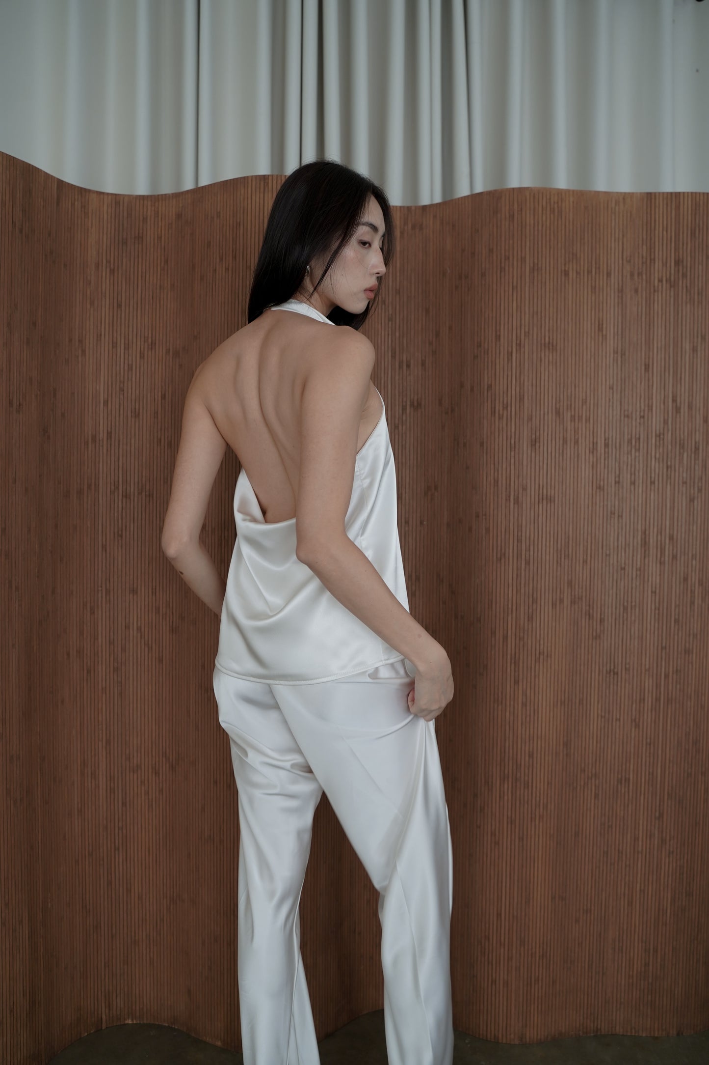 Silvie Satin Top (Cream)