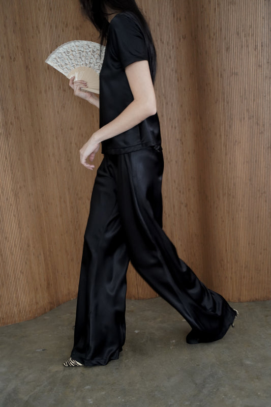 Solasta Satin Pants (Black)