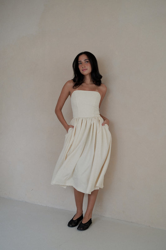 CELINE TUBE DRESS (BUTTERCREAM)