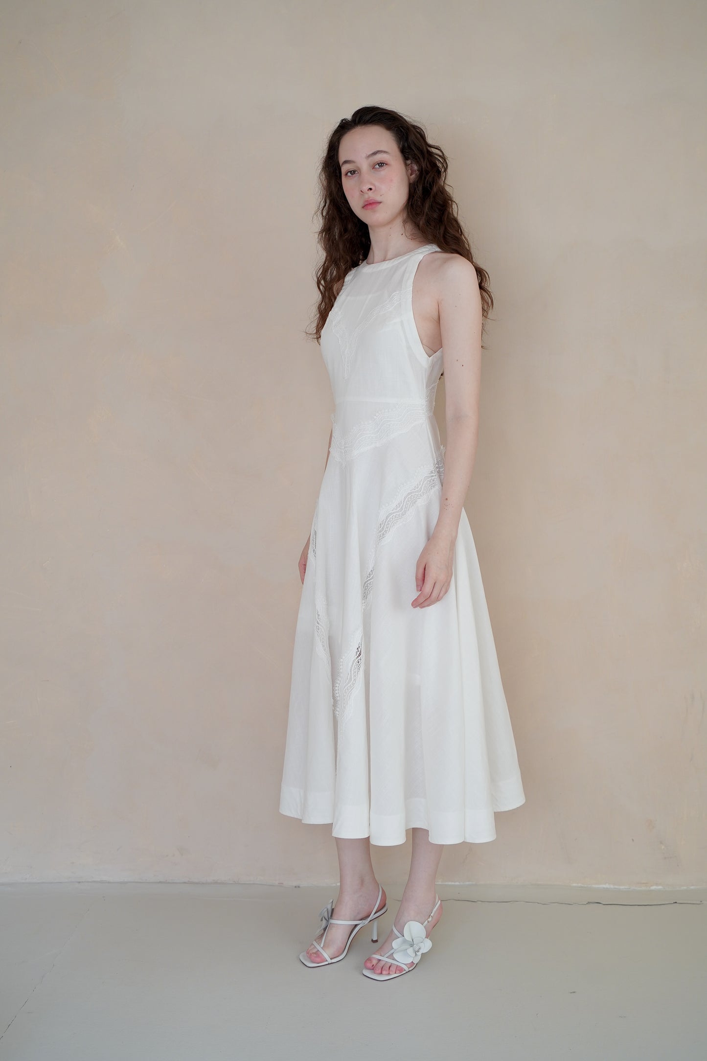 COCO LINEN LACE DRESS
