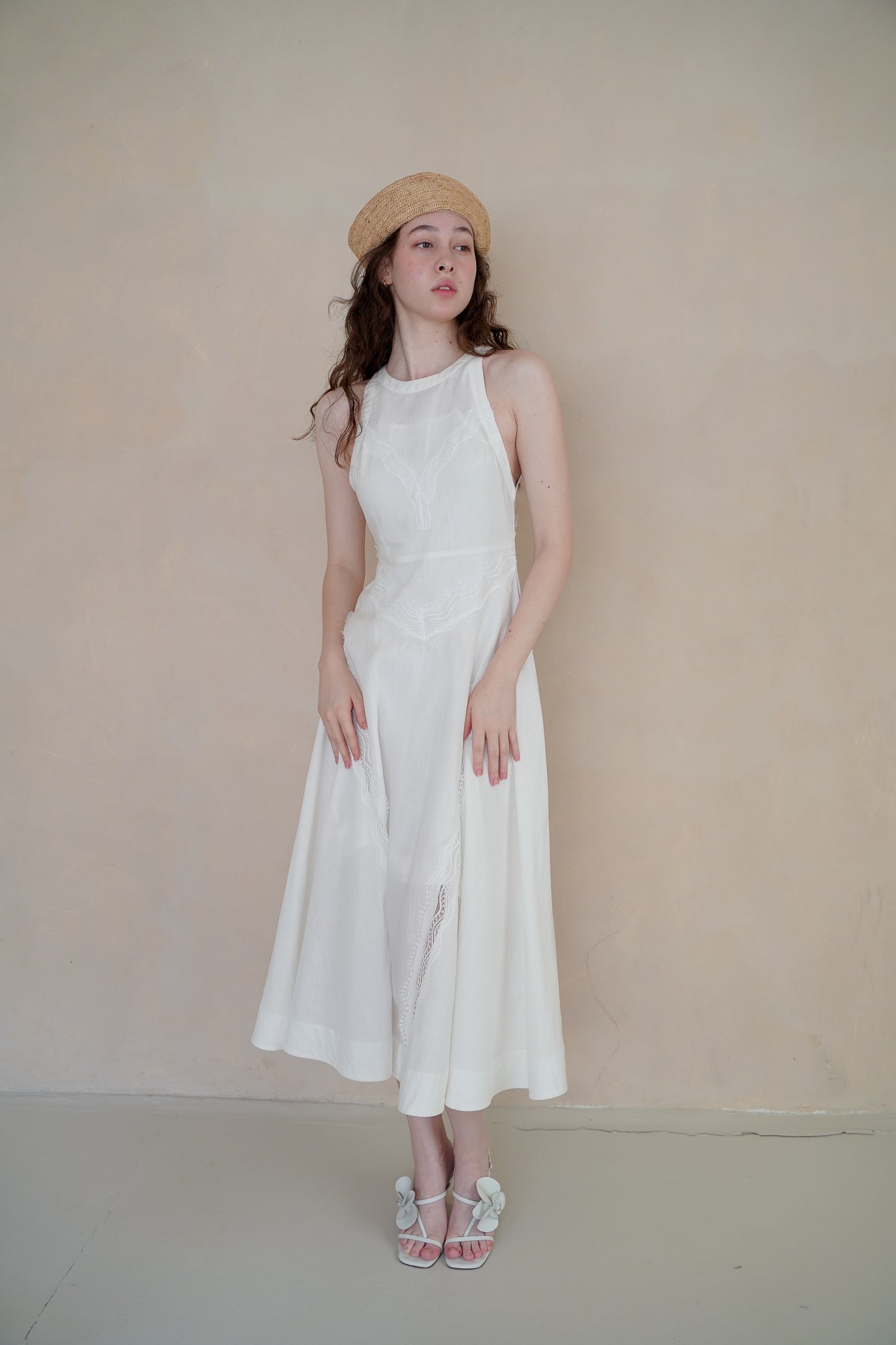 COCO LINEN LACE DRESS