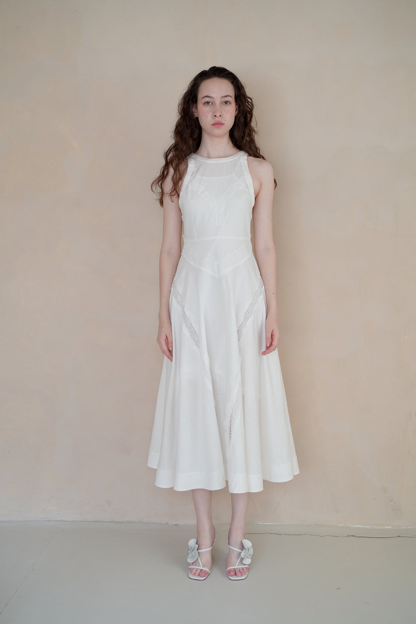 COCO LINEN LACE DRESS
