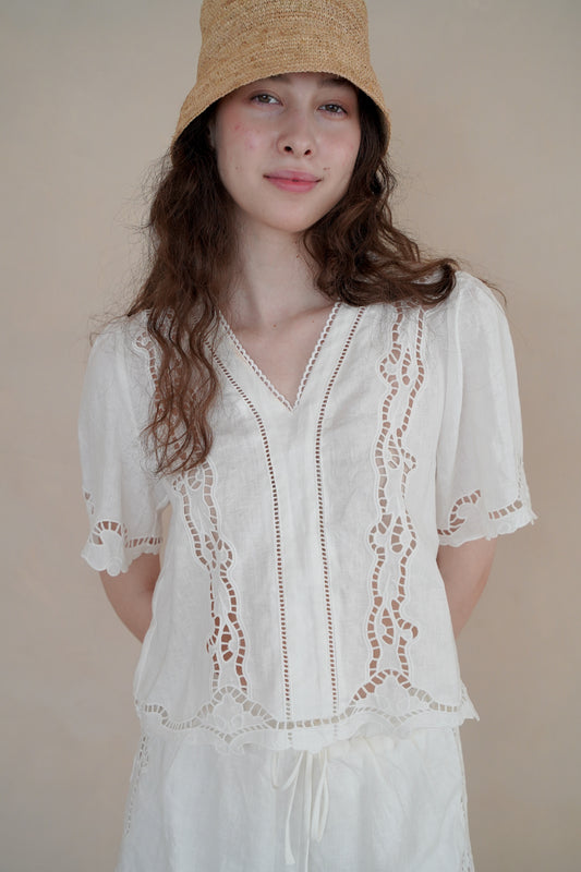 PARIS EMBROIDERED TOP