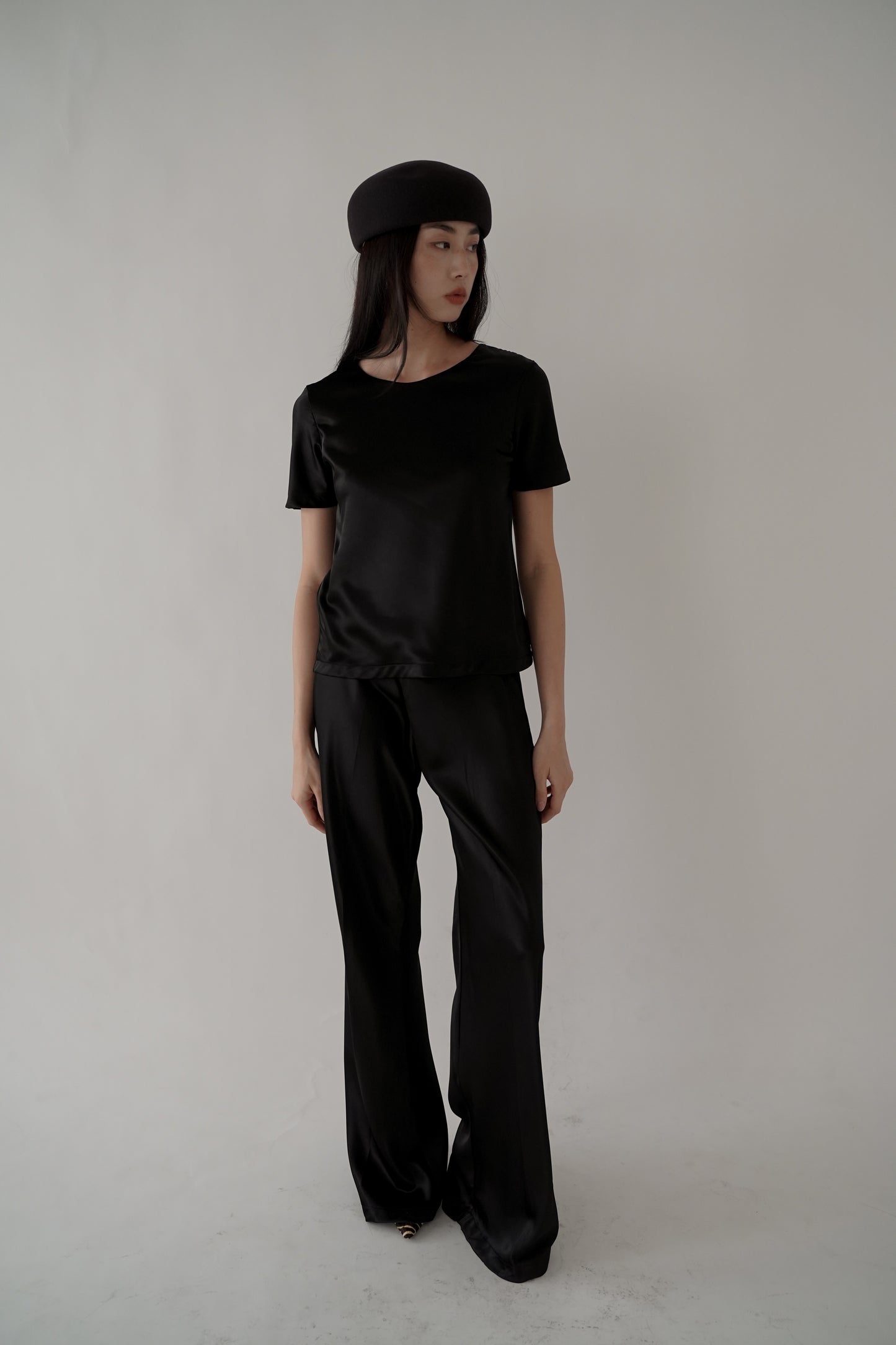 Noemie Satin Top (Black)