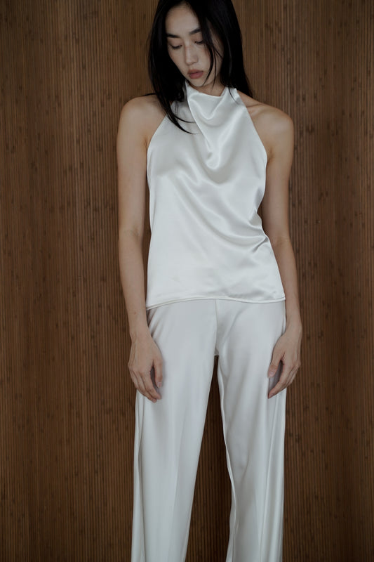 Silvie Satin Top (Cream)