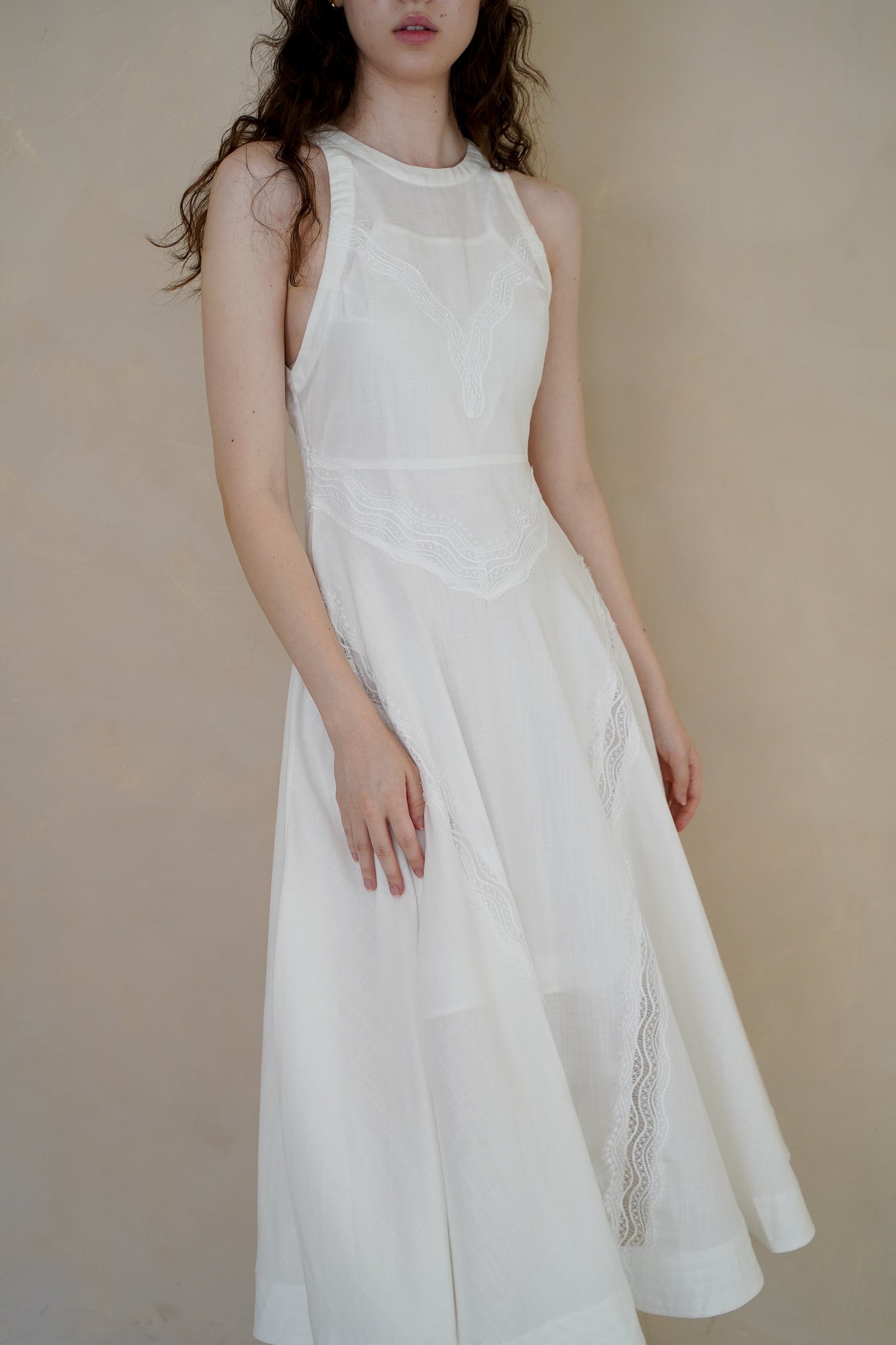 COCO LINEN LACE DRESS