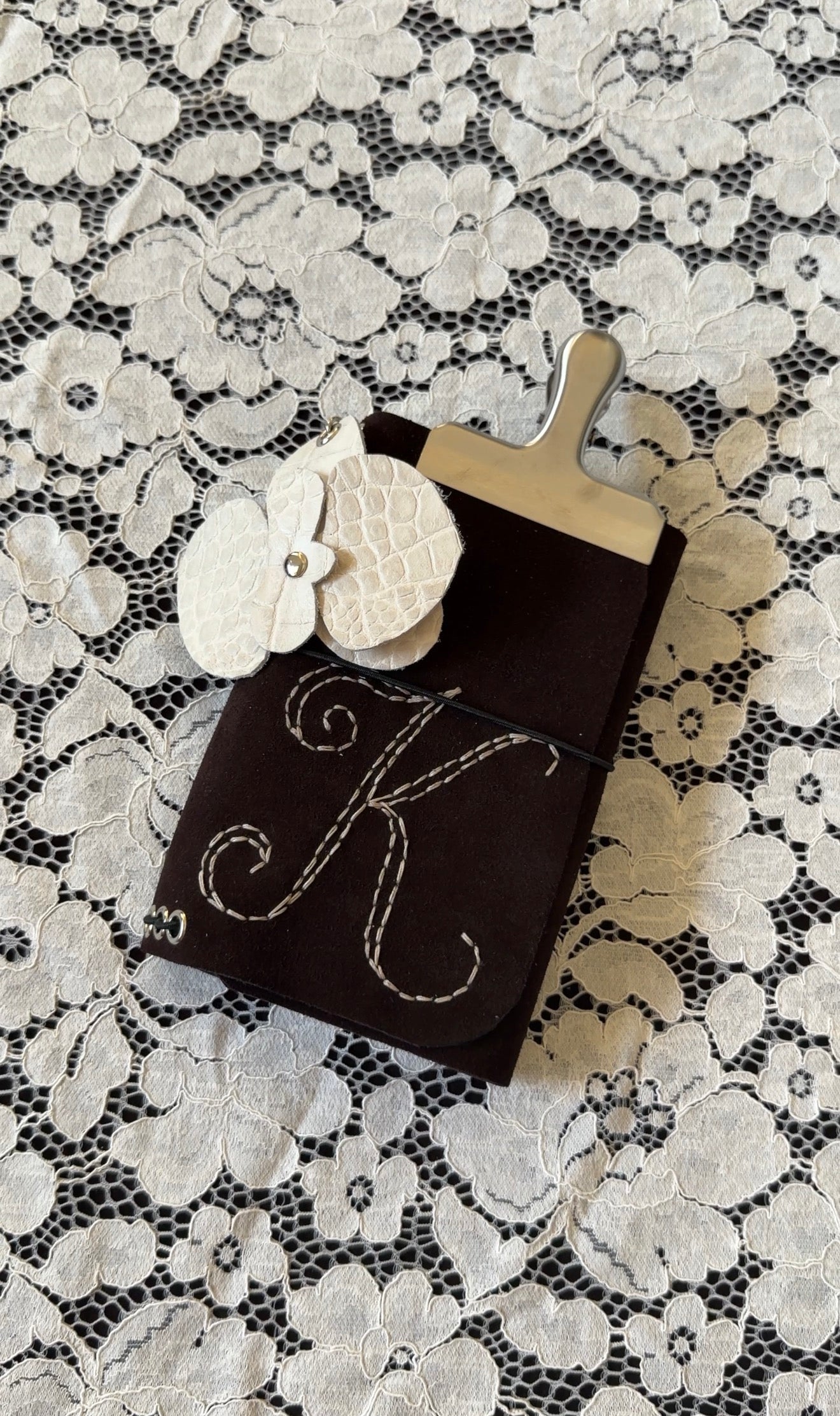 Stitched Trifold Leather Folio